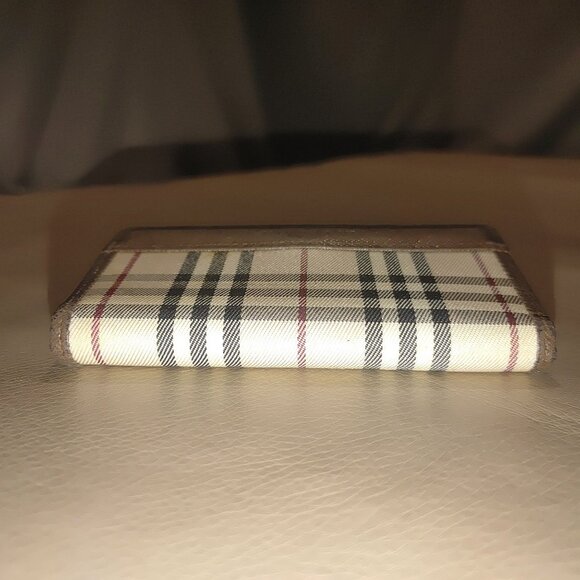 Burberry Nova Wallets Vintage Checkered Brown Coin Pouch Tri Fold Card Slots - Picture 14 of 16
